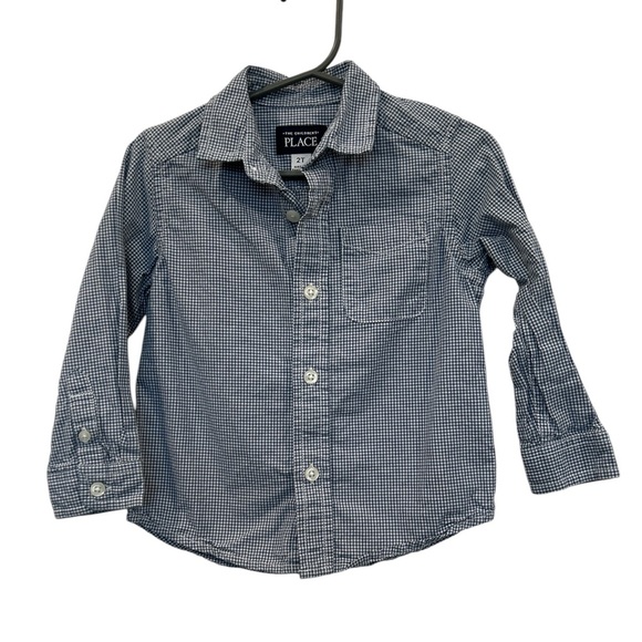 The Children's Place Blue Checkered Kids Shirt - Picture 1 of 5